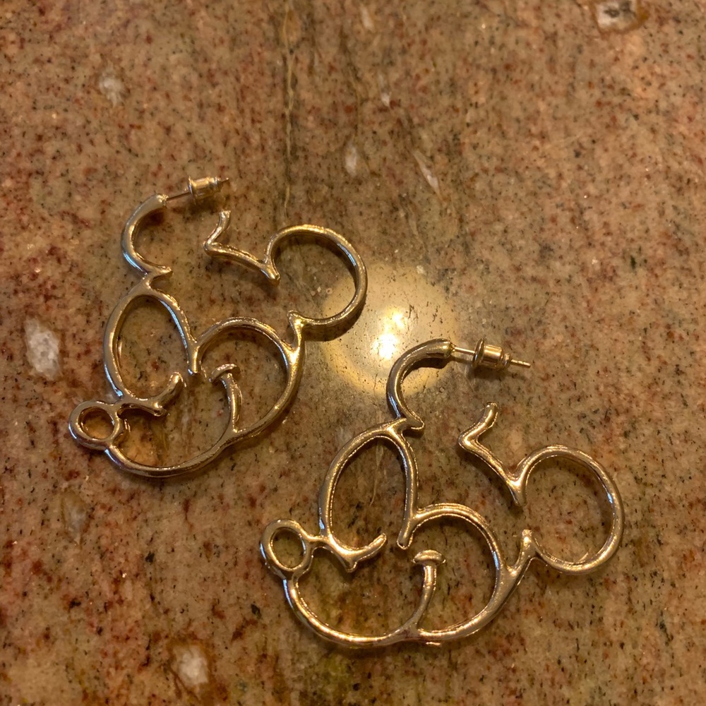 Gold Mickey Mouse Earrings
